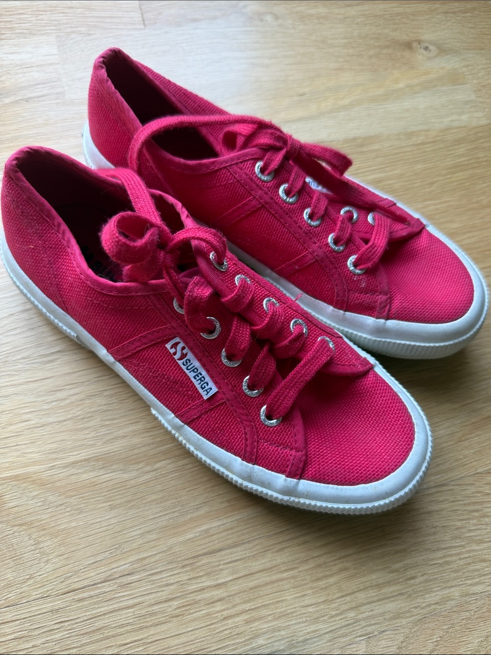 Superga Red Canvas Low-Top Sneakers